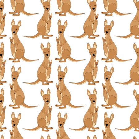 Kangaroo Seamless  Pattern.のイラスト素材