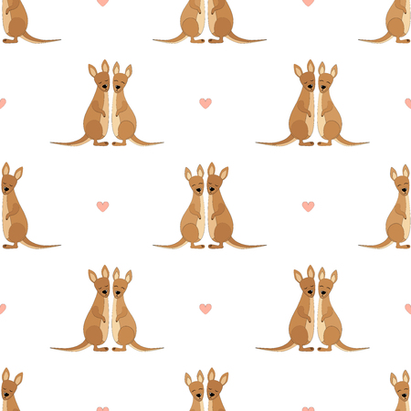 Kangaroo Seamless Vector Pattern.Vector backgroundのイラスト素材