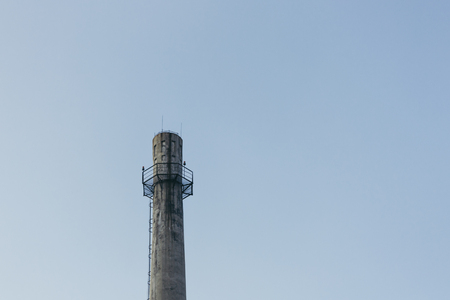a Chimnery without smoke in blue skyの写真素材