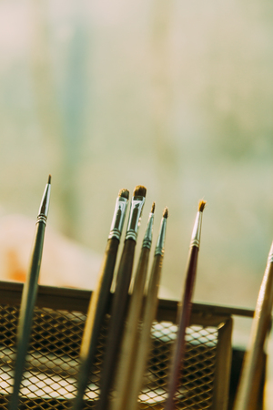 Paint Brush on a blur backgroundの写真素材