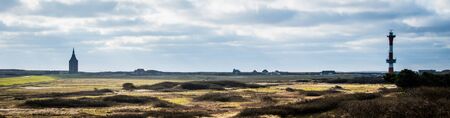 panorama of two lighttowers