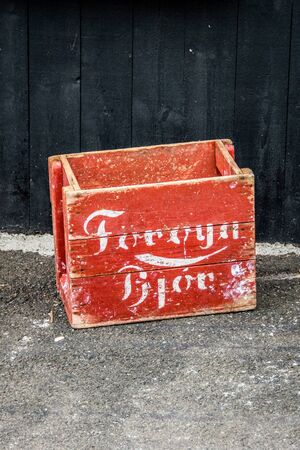 old wooden box for beer
