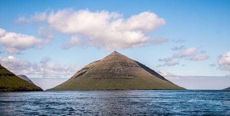 green mountains of the faroerの写真素材