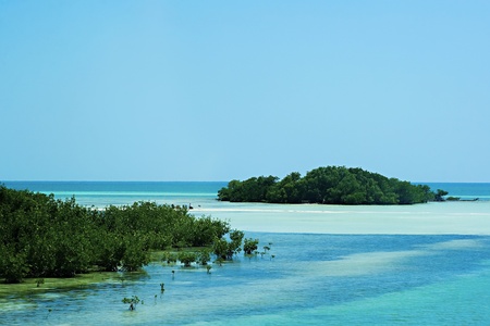 An uninhabited little island for a perfect summer getawayの写真素材