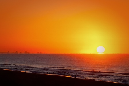 Beautiful sunrise at Myrtle Beach, South Californiaの写真素材
