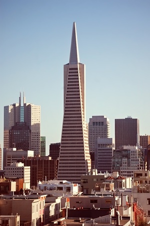Architecture of San Francisco, view from high pointの写真素材