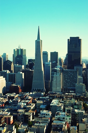 San Francisco skyline from a vantage pointの写真素材