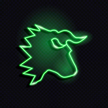 Neon glowing  bulls head. Bullish market trend concept. Vector 10 eps illustration. Isolated on black background.のイラスト素材