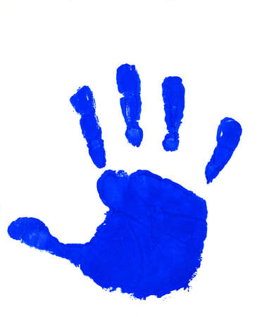 Blue Handprintの写真素材