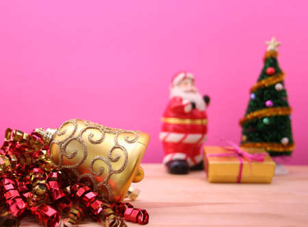 Christmas Ornament With Tree and Santa, Shallow DOFの写真素材