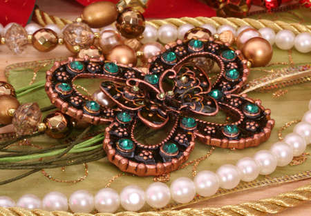 Victorian Style Butterfly in Holiday Display, Close-upの写真素材