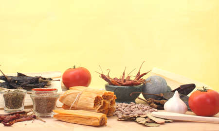 Tamales with Tomato and Spicesの写真素材