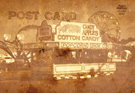 Vintage Grunge Style Postcard Background With Carnivalの写真素材