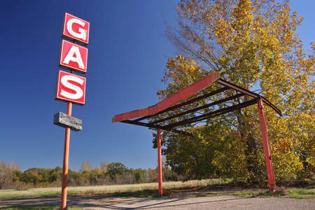 Abandoned Gas Stationの写真素材