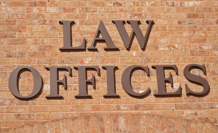 Law Offices Sign on Brick Wallの写真素材