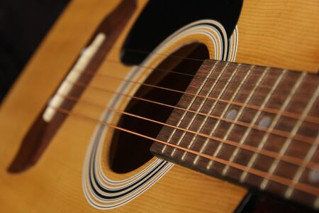 Acoustic Guitar Close-up Shallow DOF