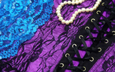 Lingerie and Pearls Backgroundの写真素材