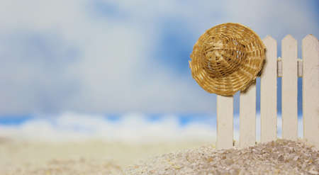 Tropical Beach with Fenceの写真素材