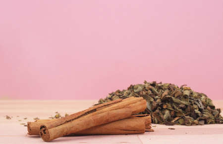 Fresh Organic Food Ingredients. Mushrooms and Spicesの写真素材