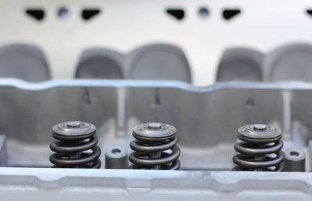 Eight Cylinder Engine Head With Valve Springs For Vintage Automobile