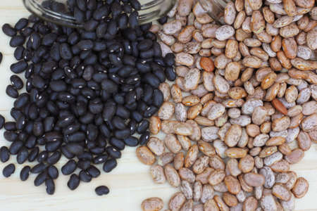 Black Beans and Pinto Beans Spilled on Kitchen Counter