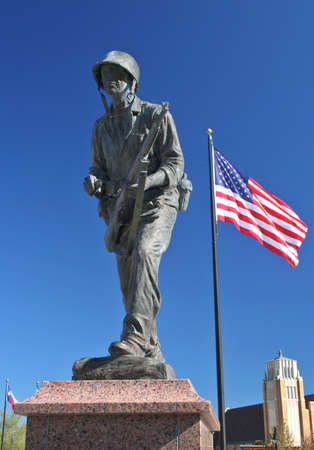 Sulphur Springs, Texas: Korean War Memorial Located outside the Hopkins County Courthouseのeditorial素材