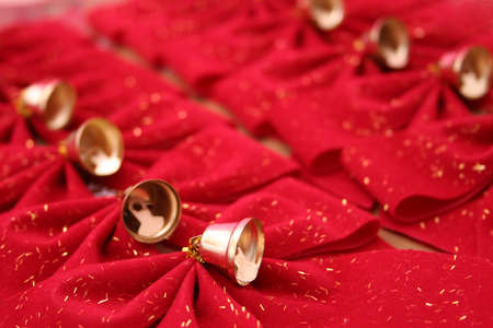 Red Christmas Bows Close up, Shallow DOFの写真素材