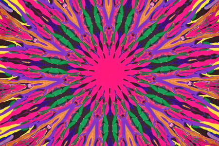 Hand Painted Background With Colorful Paint Kaleidoscope Filer Addedの写真素材