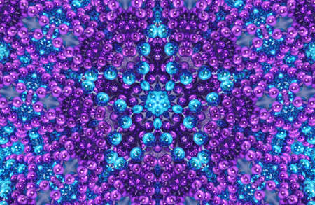 Purple and Blue Abstract Beaded Background Kaleidoscope