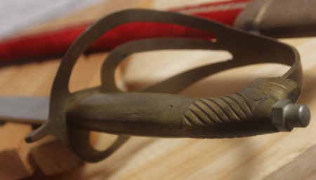 Antique Wedding Sword From India With Red Velvet Scabbard