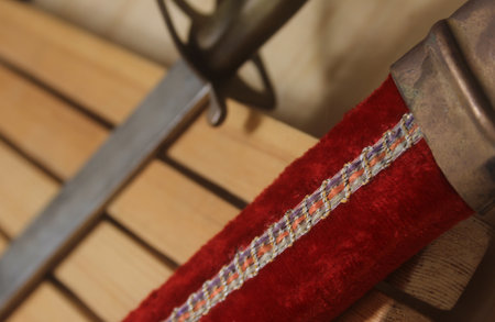 Antique Wedding Sword From India With Red Velvet Sheathの写真素材