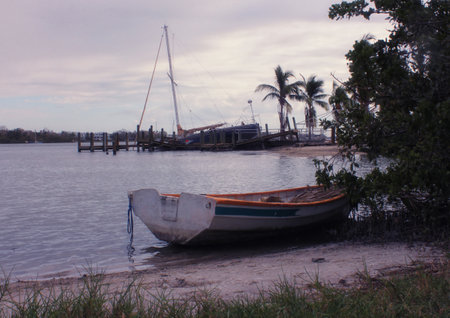 Sailboat Damaged From Hurricane Milton in Sarasota Fl