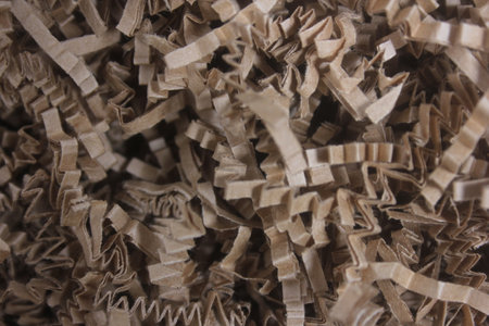 Brown Crinkle Paper. Eco Friendly Packing Material Close upの写真素材