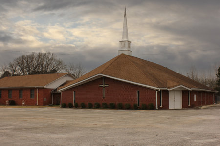 Old Church Building Located in Rural East TXの写真素材