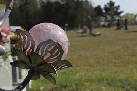 Lamp on Grave at Henrys Chapel Cemetery Near Troup, TXの写真素材