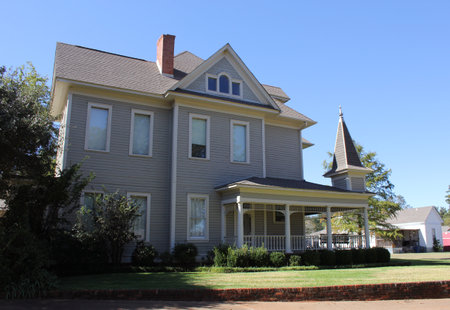 Historic Victorian Mansion Located in Rural East Txの写真素材