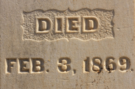 Close up of Historic Headstone in Rural East TX Cemeteryの写真素材
