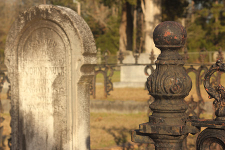 Historic Oakwood Cemetery Located in Jefferson, Texasの写真素材