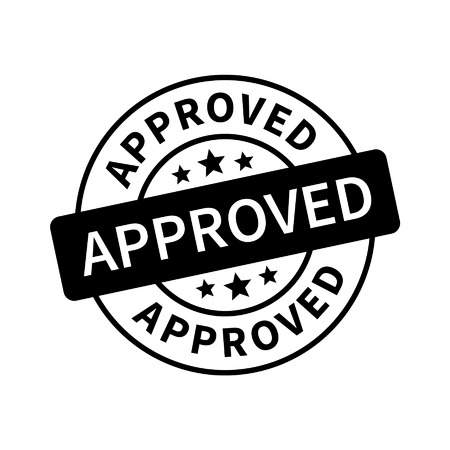 Approved stamp, label, sticker or stick flat iconのイラスト素材