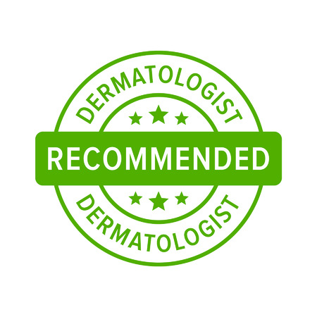 Dermatologist recommended label sign flat iconのイラスト素材