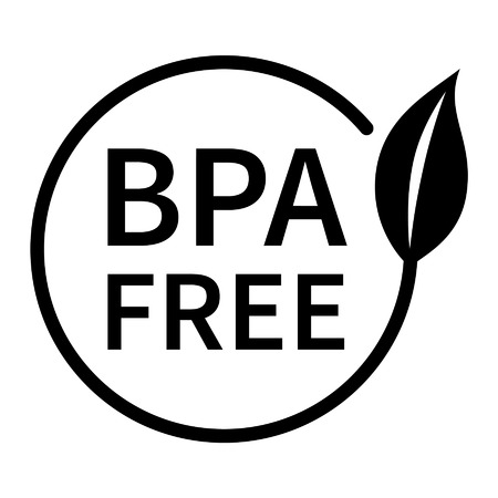 BPA bisphenol A and phthalates free flat badge icon for non toxic plasticのイラスト素材