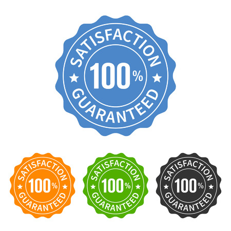 100 satisfaction guaranteed seal or label flat iconのイラスト素材