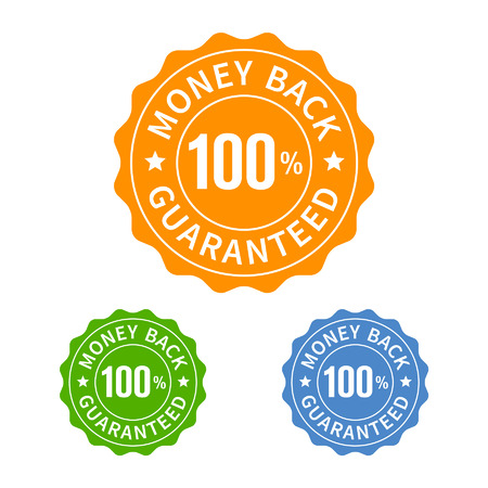 Money back guarantee seal or stamp flat iconのイラスト素材