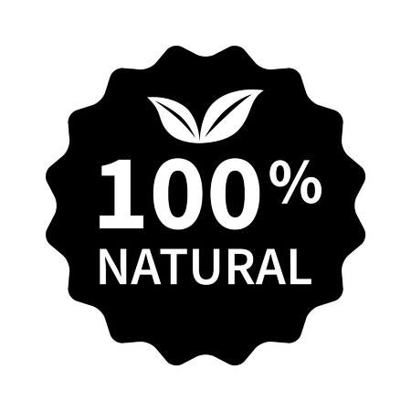 100 all natural stamp, label, sticker or stick flat icon for products and websitesのイラスト素材
