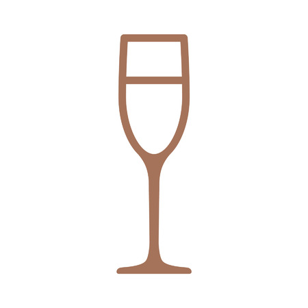 Champagne flute glass line art icon for apps and websitesのイラスト素材