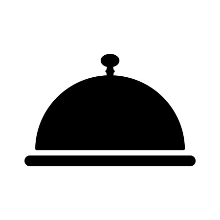 Cloche servicing plate flat icon for apps and websitesのイラスト素材