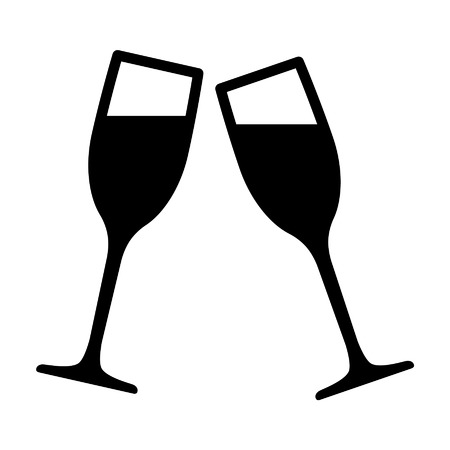 Champagne glasses clink flat icon for apps and websitesのイラスト素材