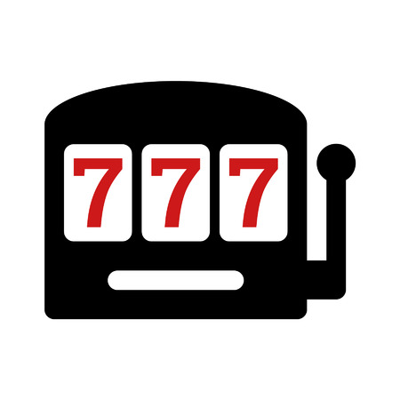 Casino slot machine flat icon for apps and websitesのイラスト素材