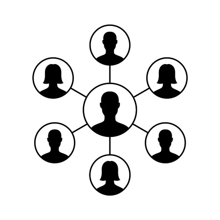 Social networking group flat icon for apps and websitesのイラスト素材