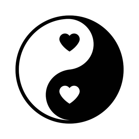 Ying yang love icon - opposites attractのイラスト素材